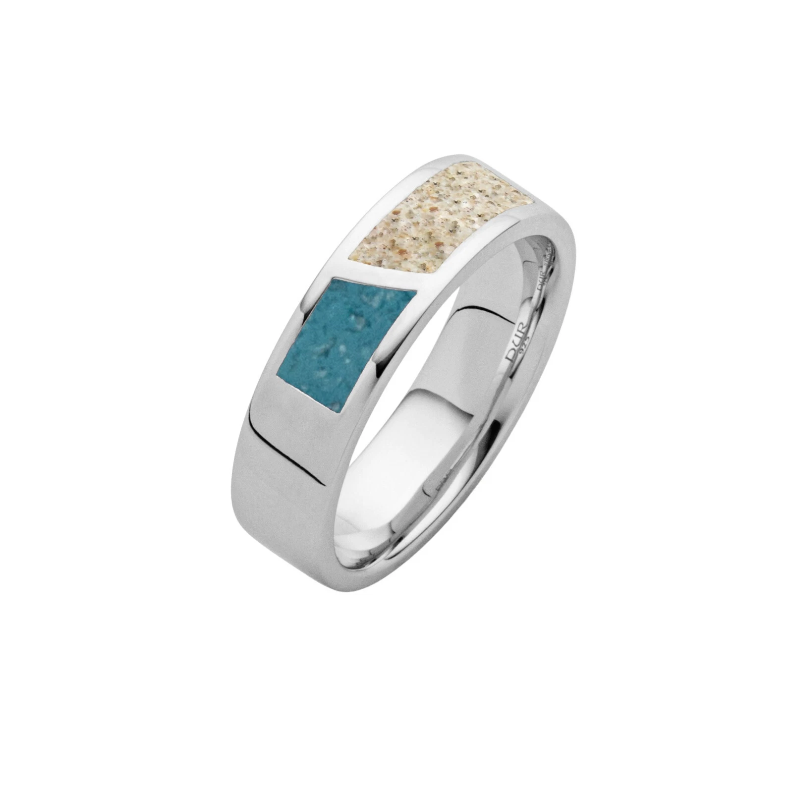 DUR Schmuck Ring DUETT Steinsand/Strandsand, Silber 925/- rhodiniert (R5883) – Bild 1