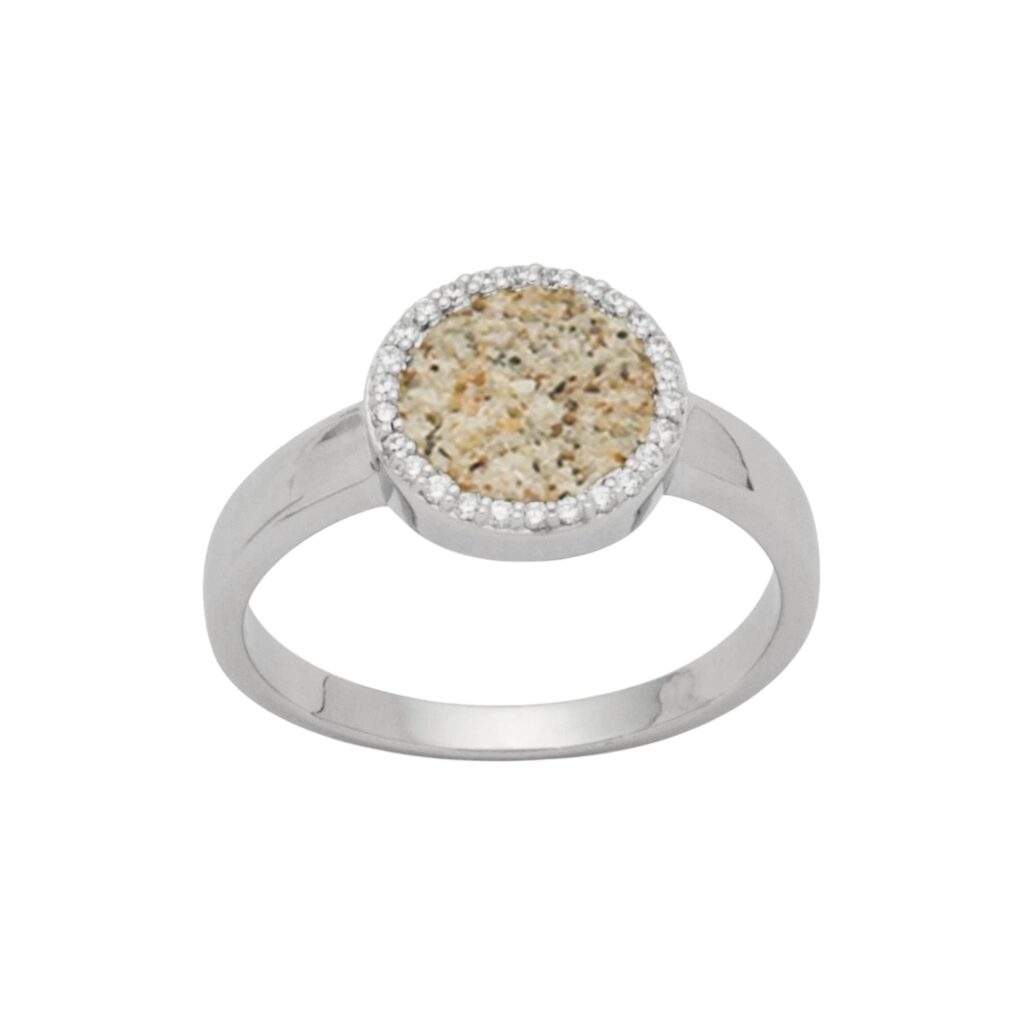 DUR Schmuck Ring MEERESFUNKELN Strandsand, 26 Zirkonia Silber 925/- rhod (R5160)