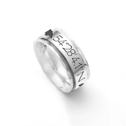 DUR Schmuck Ring Koordinaten FEHMARN Silber 925/- (R5453) auch als Partnerring