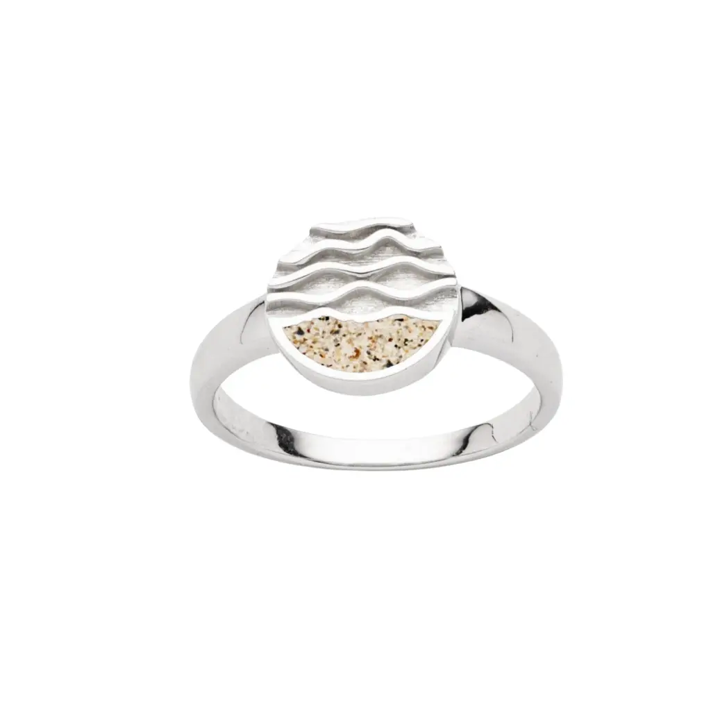 DUR Schmuck Ring mit Strandsand, Silber 925/- rhodiniert (R5966)