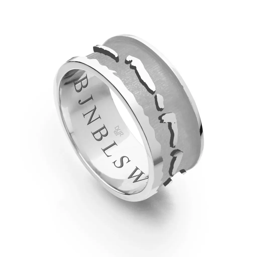 DUR Schmuck Ring Nordsee II, sandlos, hell, Silber 925/-rhodiniert ( R5678)