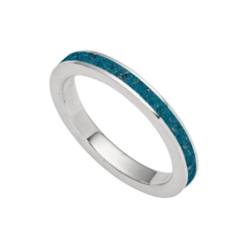 DUR Schmuck Ring STEINSAND blau, Silber 925/- rhodiniert (R5126)