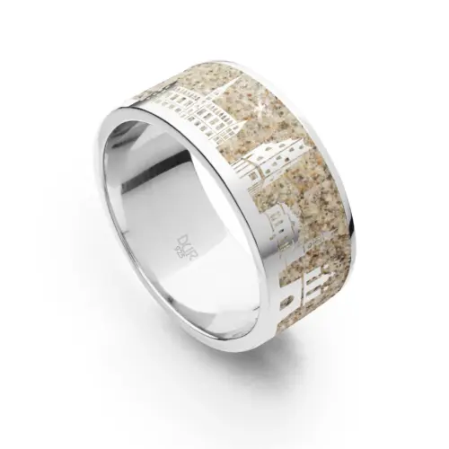 DUR Schmuck Unisex Ring HAMBURG II Strandsand Silber 925/- rhodiniert (R4996)