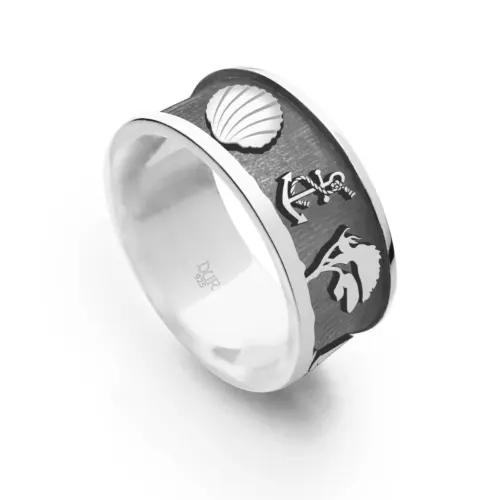 DUR Schmuck Unisex Ring OSTSEE 2.0 Silber 925/- rhodiniert (R5231) bis Größe 72