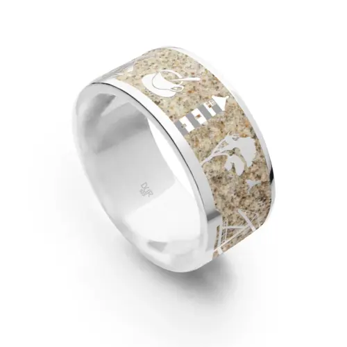 DUR Schmuck Unisex Ring OSTFRIESLAND Strandsand, Silber 925/- (R4984) Gr.62
