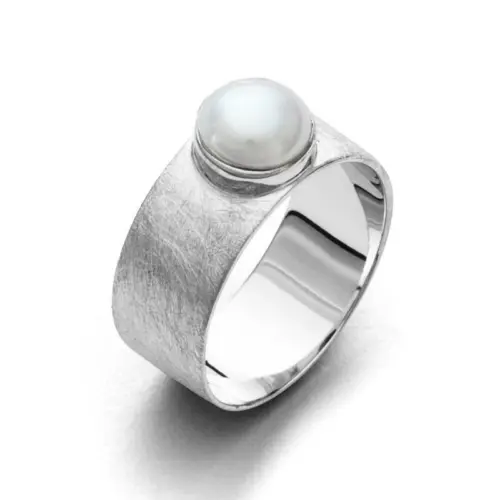 DUR Schmuck Ring BETTY Perle, Silber 925/- (R4466)