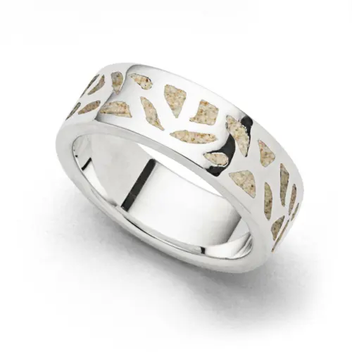 DUR Schmuck Damen Ring WANDEL Strandsand, Silber 925/- rhodiniert (R5744)