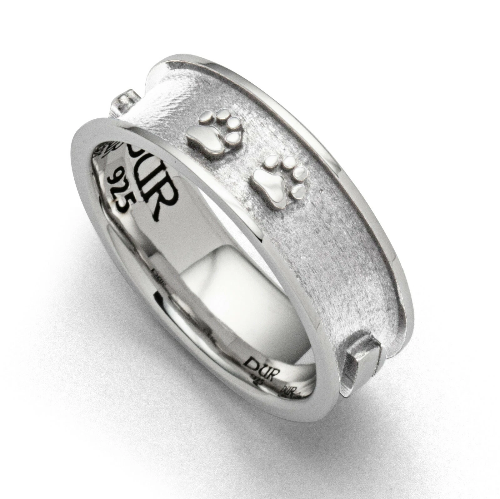 DUR Schmuck Ring LUCKY DOG sandlos, Silber 925/- rhodiniert, 9mm (R5458) – Bild 2