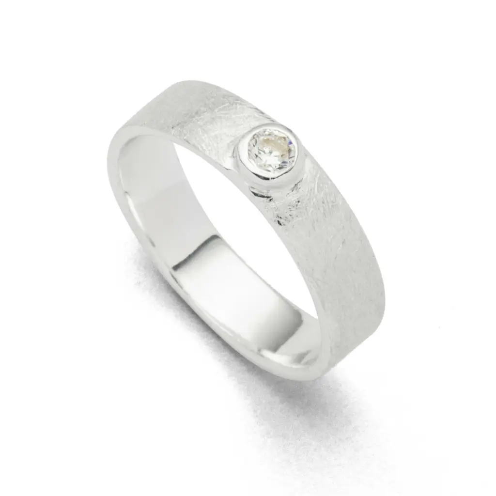 DUR Schmuck Ring ZIRKONIA, Silber 925/- anlaufgeschützt 5mm (R5649) Gr.52