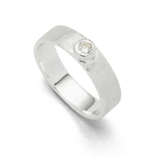 DUR Schmuck Ring ZIRKONIA, Silber 925/- anlaufgeschützt 5mm (R5649) Gr.52