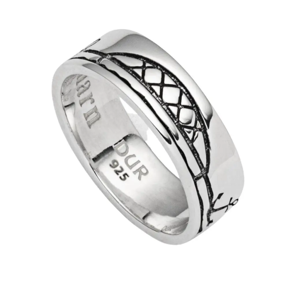 DUR Schmuck Ring FEHMARN SKYLINE Silber 925/- poliert & oxidiert (R5642)
