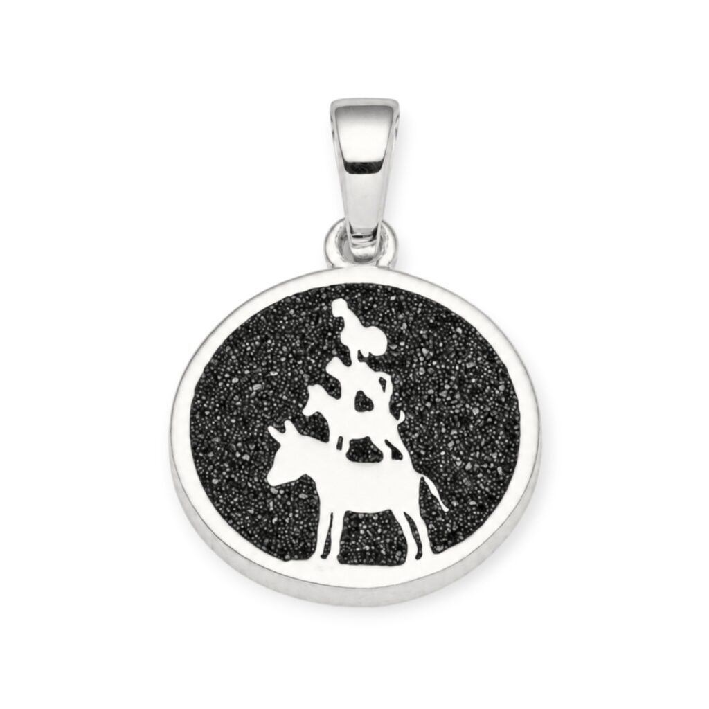 DUR Schmuck Anhänger BREMEN Lavasand Silber 925/- rhodinert (P3008)