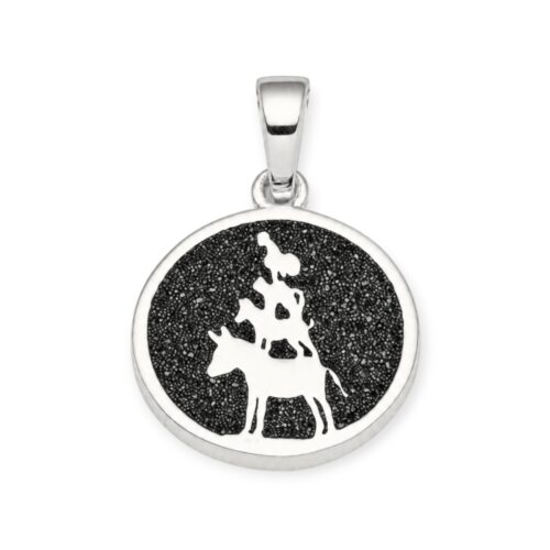 DUR Schmuck Anhänger BREMEN Lavasand Silber 925/- rhodinert (P3008)