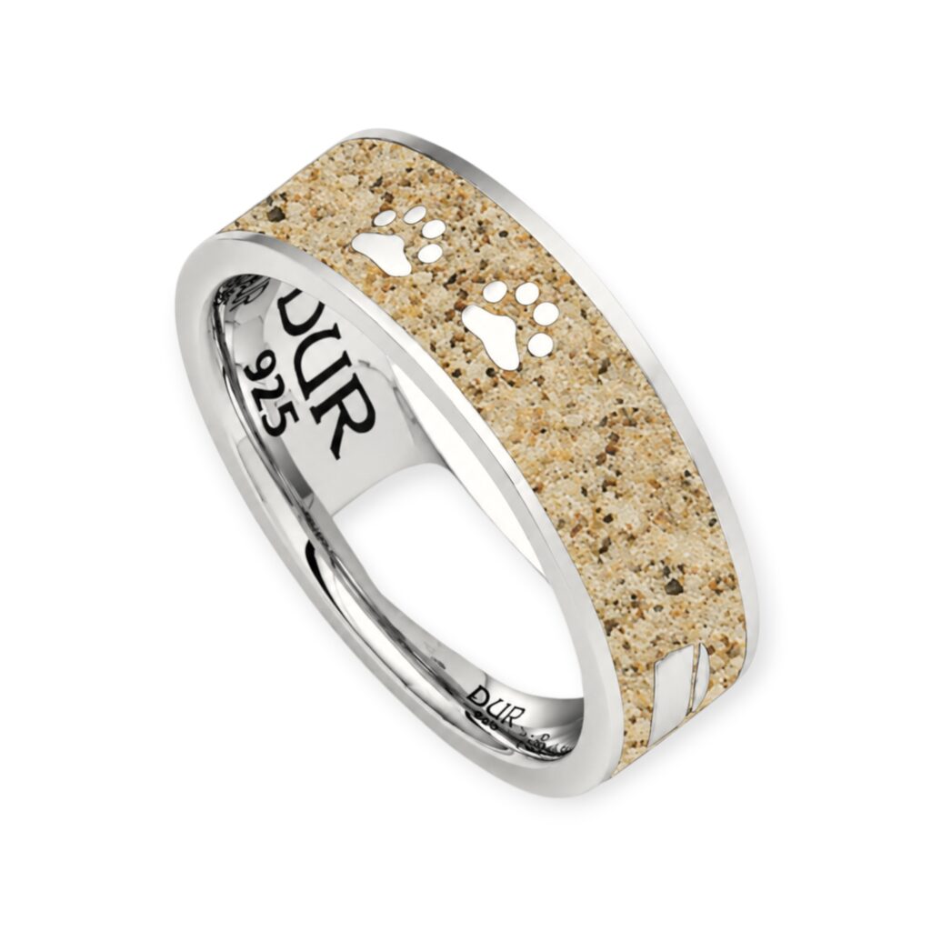 DUR Schmuck Ring LUCKY DOG 2.0 Strandsand, Silber 925/- rhodiniert (R5596)
