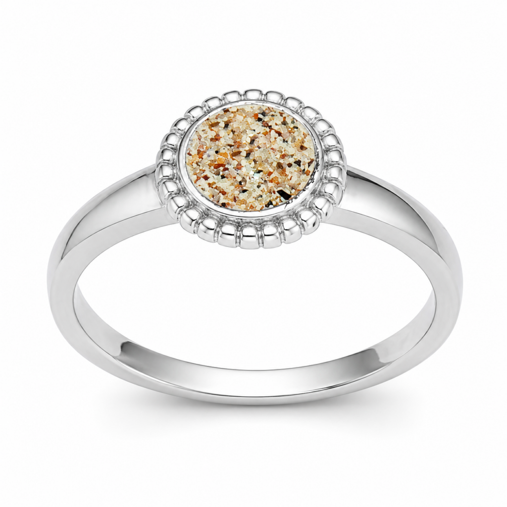 DUR Schmuck Ring STRANDZAUBER klein Strandsand Silber 925/- rhodiniert (R5482)
