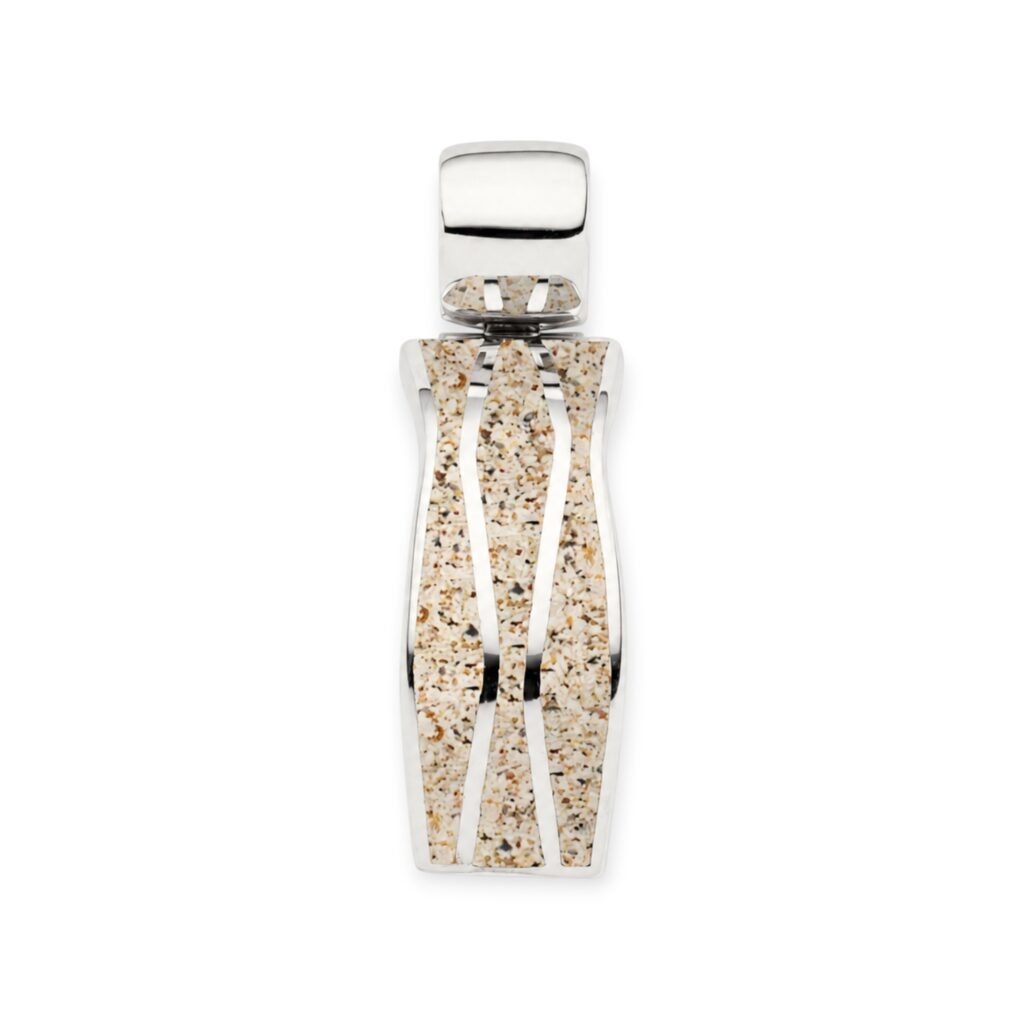 DUR Schmuck Anhänger WELLE 2.0 Strandsand Silber 925/- rhodinert (P4453)