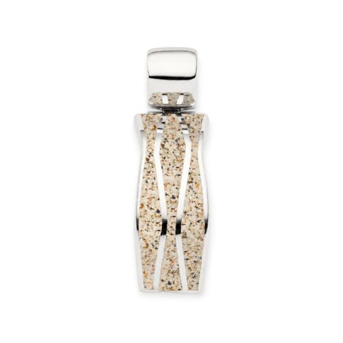 DUR Schmuck Anhänger WELLE 2.0 Strandsand Silber 925/- rhodinert (P4453)