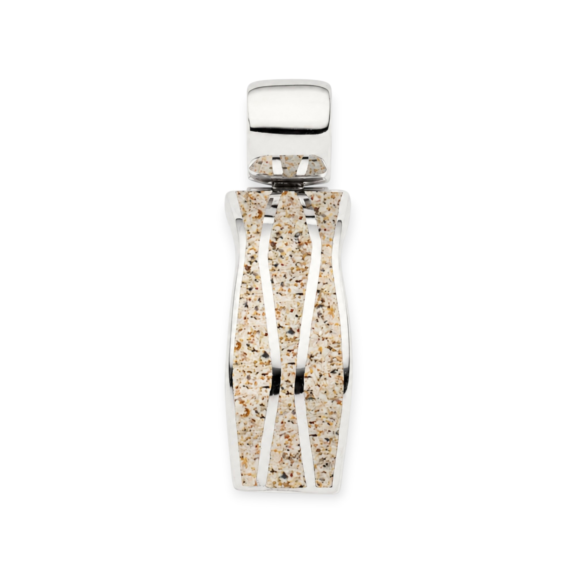 DUR Schmuck Anhänger WELLE 2.0 Strandsand Silber 925/- rhodinert (P4453)