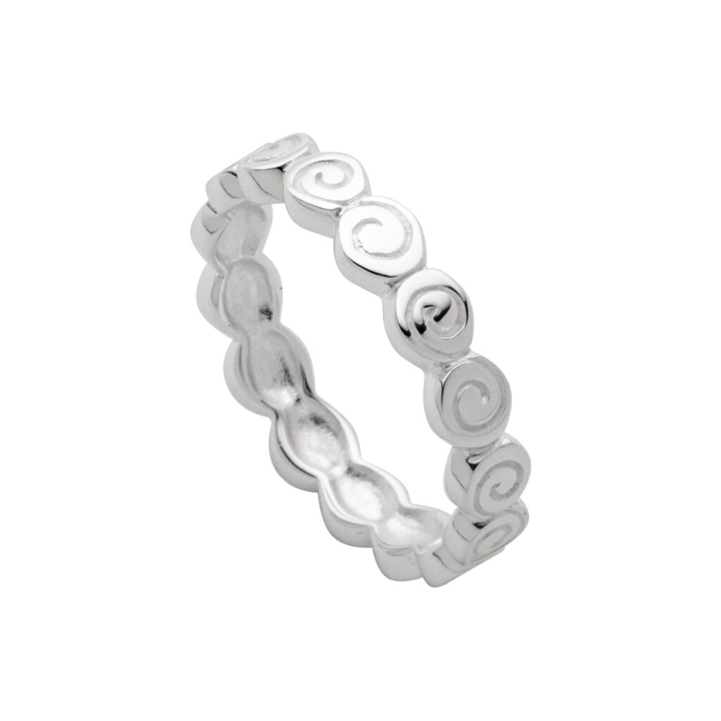 DUR Schmuck schmaler Ring SPIRALMUSTER Silber 925/- anlaufgeschützt (R5722)
