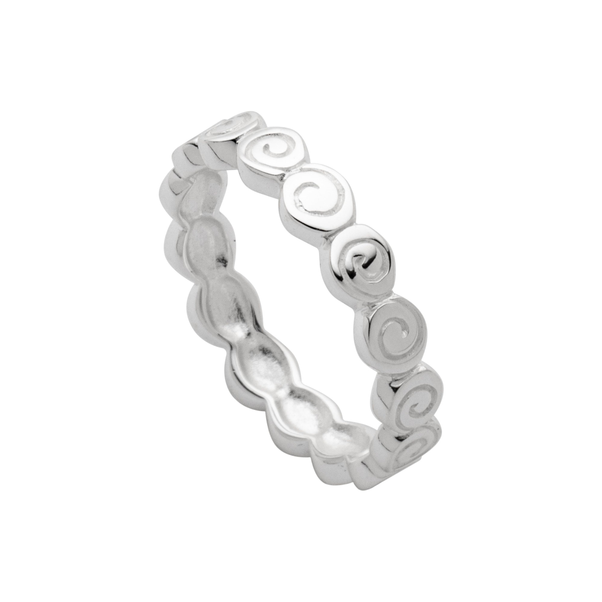 DUR Schmuck schmaler Ring SPIRALMUSTER Silber 925/- anlaufgeschützt (R5722)