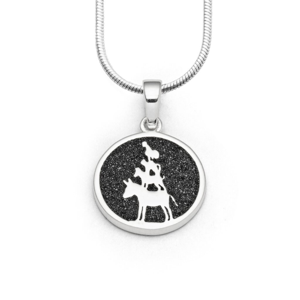 DUR Schmuck Anhänger BREMEN Lavasand Silber 925/- rhodinert (P3008)