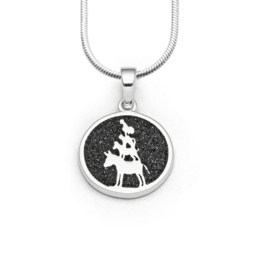 DUR Schmuck Anhänger BREMEN Lavasand Silber 925/- rhodinert (P3008)