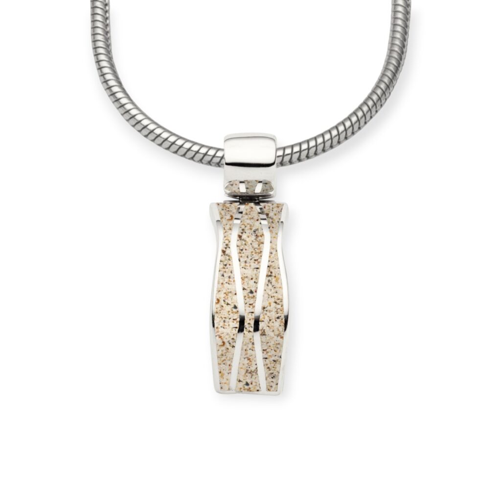 DUR Schmuck Anhänger WELLE 2.0 Strandsand Silber 925/- rhodinert (P4453)