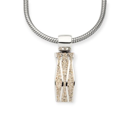 DUR Schmuck Anhänger WELLE 2.0 Strandsand Silber 925/- rhodinert (P4453)