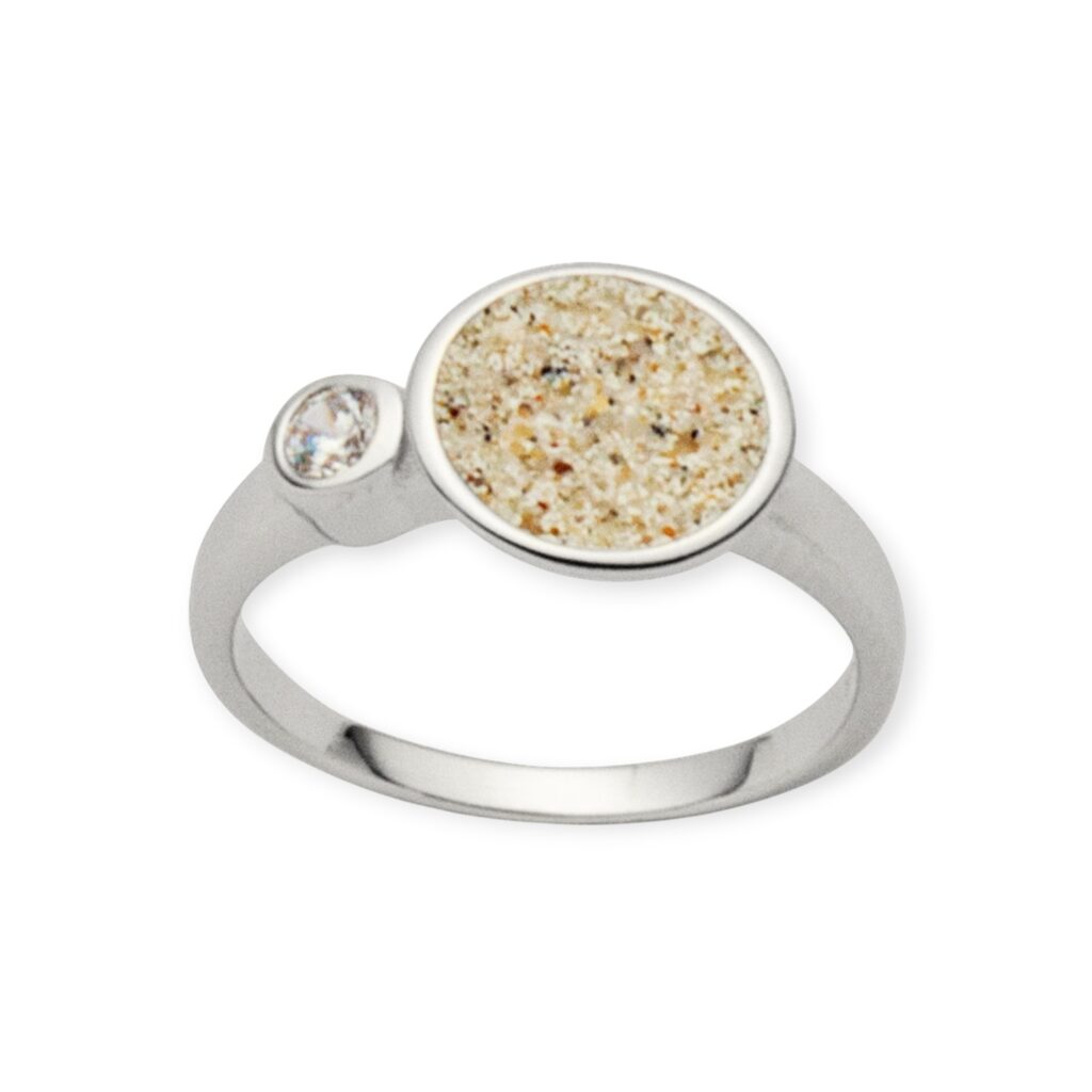 DUR Schmuck Ring POLARSTERN Strandsand, Zirkonia Silber 925/- rhodiniert (R5279)