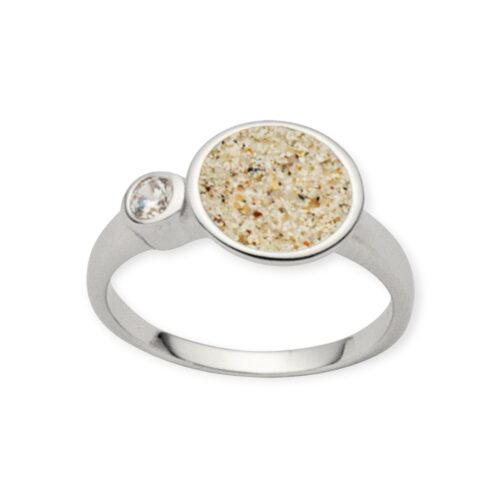DUR Schmuck Ring POLARSTERN Strandsand, Zirkonia Silber 925/- rhodiniert (R5279)