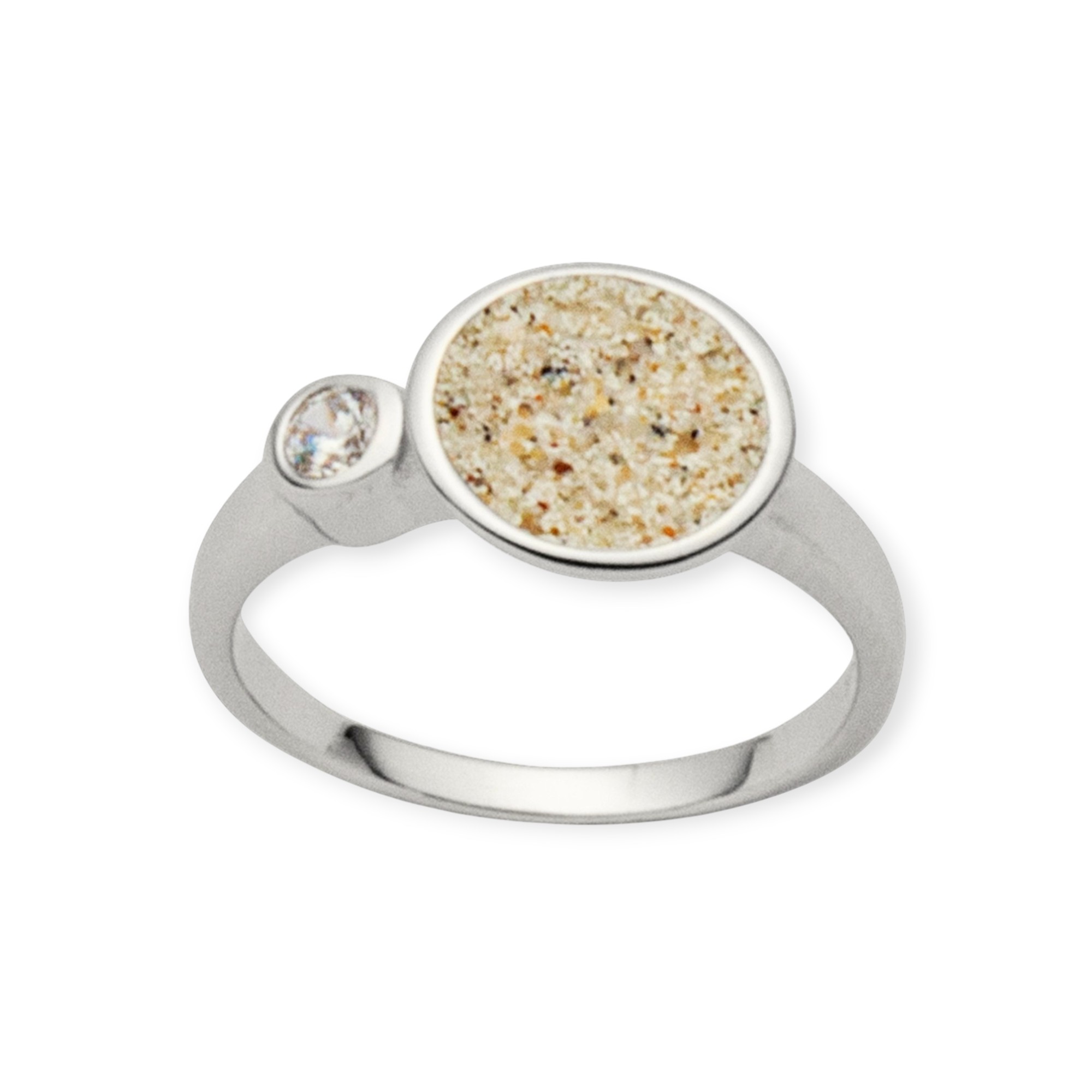 DUR Schmuck Ring POLARSTERN Strandsand, Zirkonia Silber 925/- rhodiniert (R5279)
