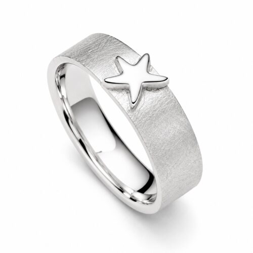 DUR Schmuck Ring SEESTERN,Silber 925/- matt, anlaufgeschützt (R5468)