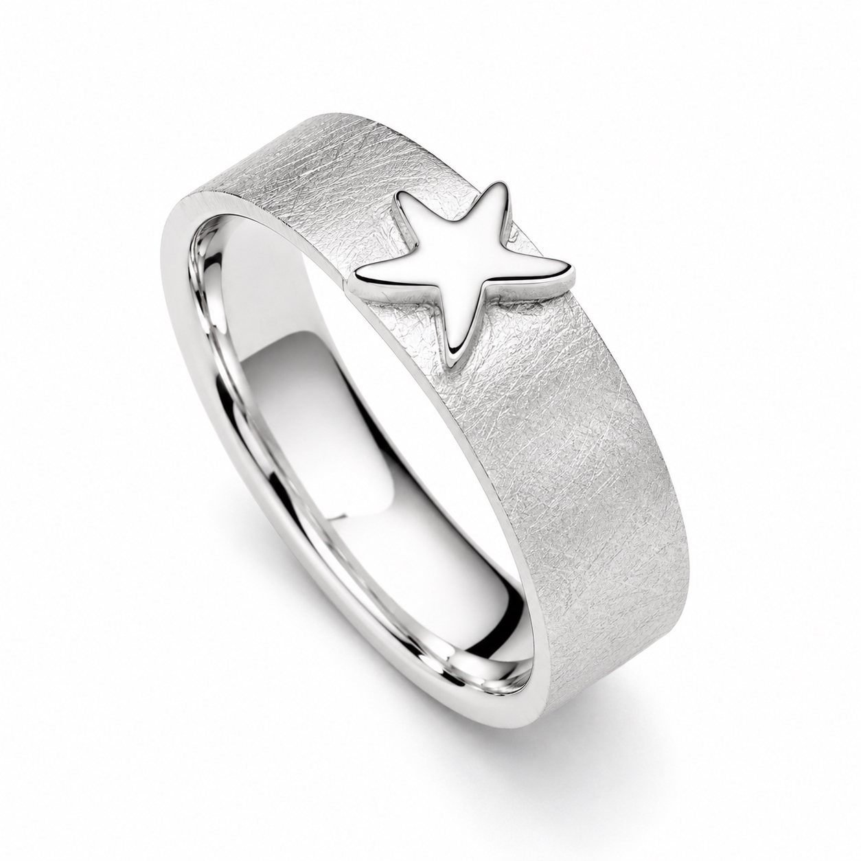 DUR Schmuck Ring SEESTERN,Silber 925/- matt, anlaufgeschützt (R5468)
