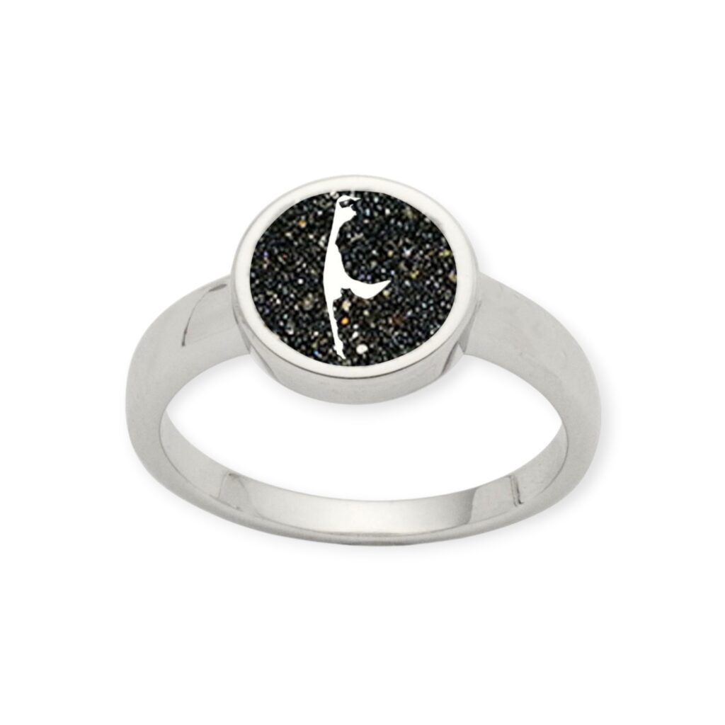 DUR Schmuck Ring SYLT Lavasand, Silber 925/- rhodiniert (R5498)