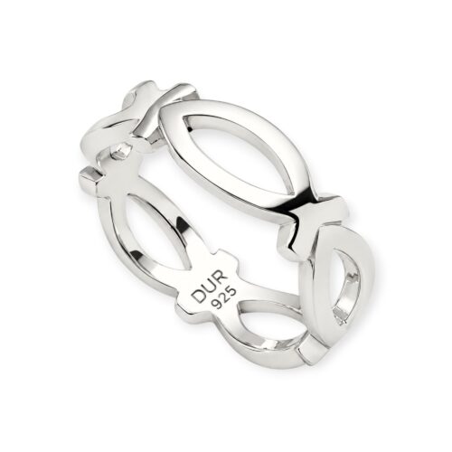 DUR Schmuck Ring FISCH 925/- Sterlingsilber rhodiniert (R5546)