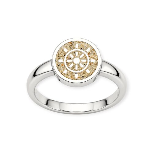 DUR Schmuck Ring STEUERRAD Strandsand, 925/- Silber rhodiniert (R5617)
