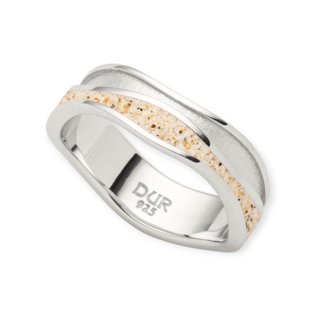 DUR Schmuck Ring STRANDWELLEN Strandsand, Silber 925/- rhodiniert (R5733)
