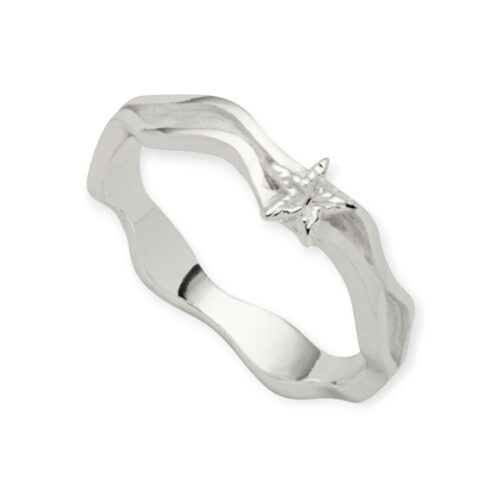 DUR Schmuck Ring STRANDWELLEN SEESTERN Silber 925/- anlaufgesch. (R5760)