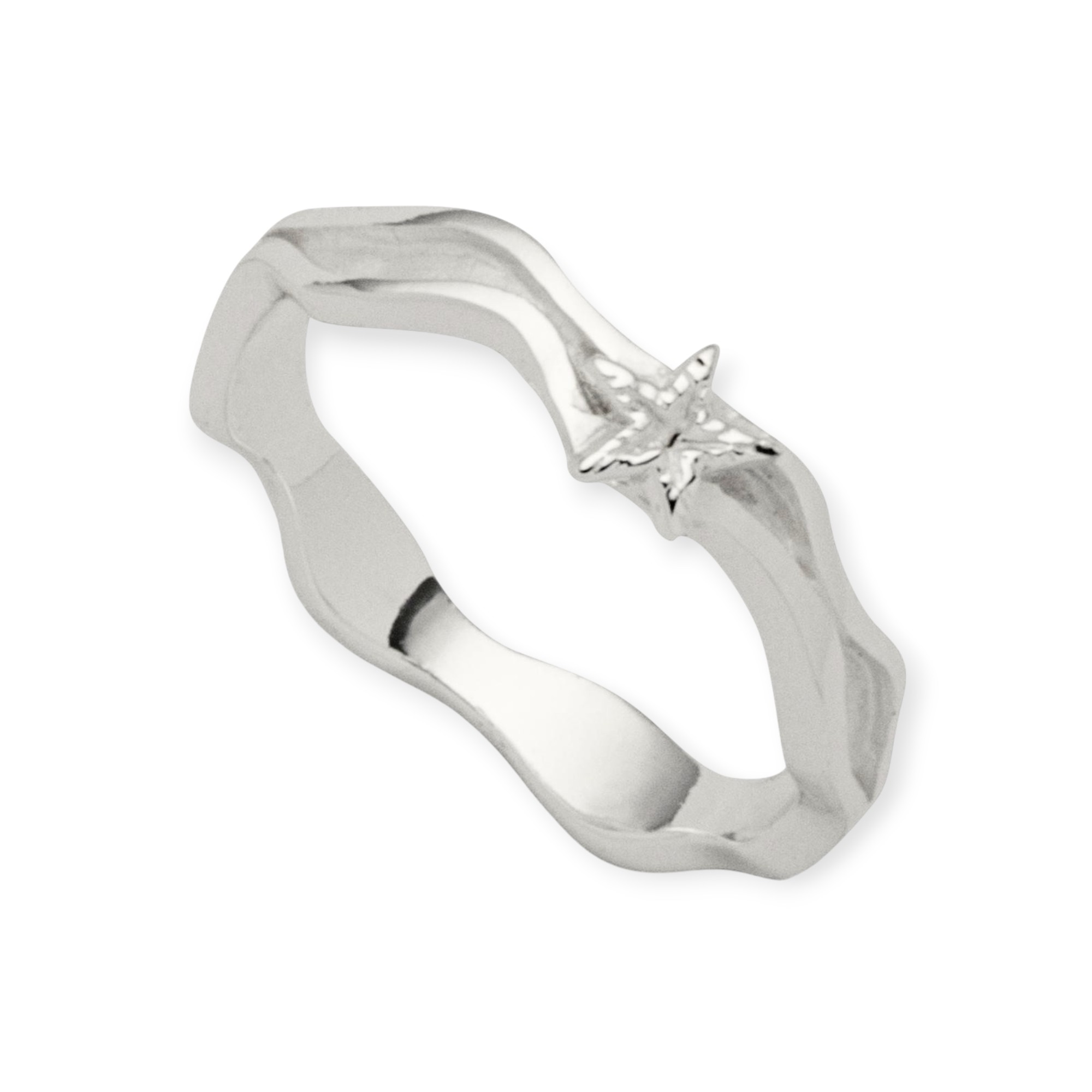 DUR Schmuck Ring STRANDWELLEN SEESTERN Silber 925/- anlaufgesch. (R5760) – Bild 1