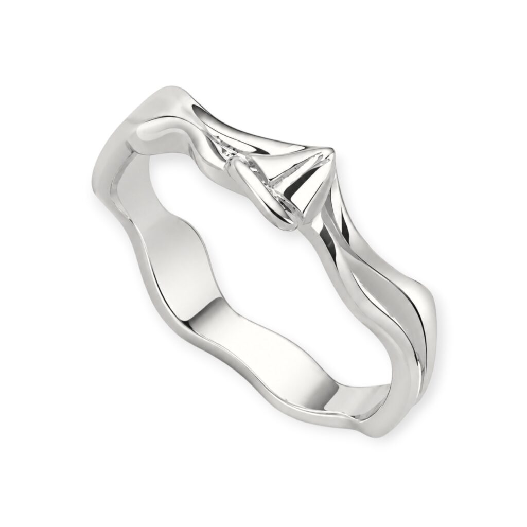 DUR Schmuck Ring STRANDWELLEN SEEGELBOOT Silber 925/- anlaufgeschützt (R5761)