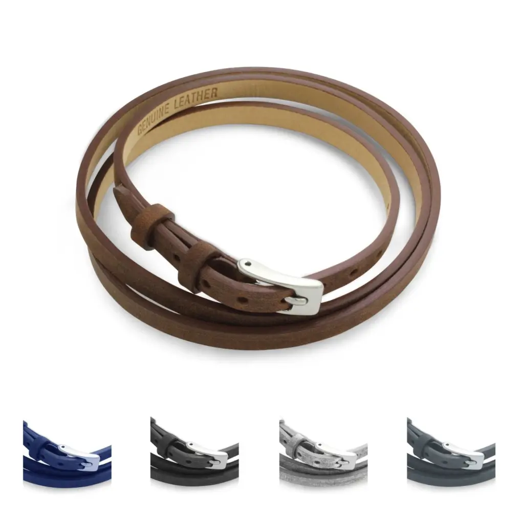 DUR Schmuck Wickelarmband, Lederarmband Farbe wählbar 58cm (A1586) 62cm (A1704)
