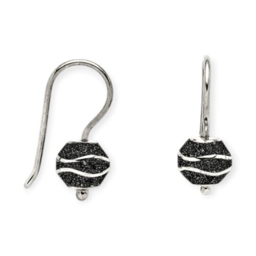DUR Ohrring Strandwelle "Bead" Lavasand Silber 925/- (O5794)