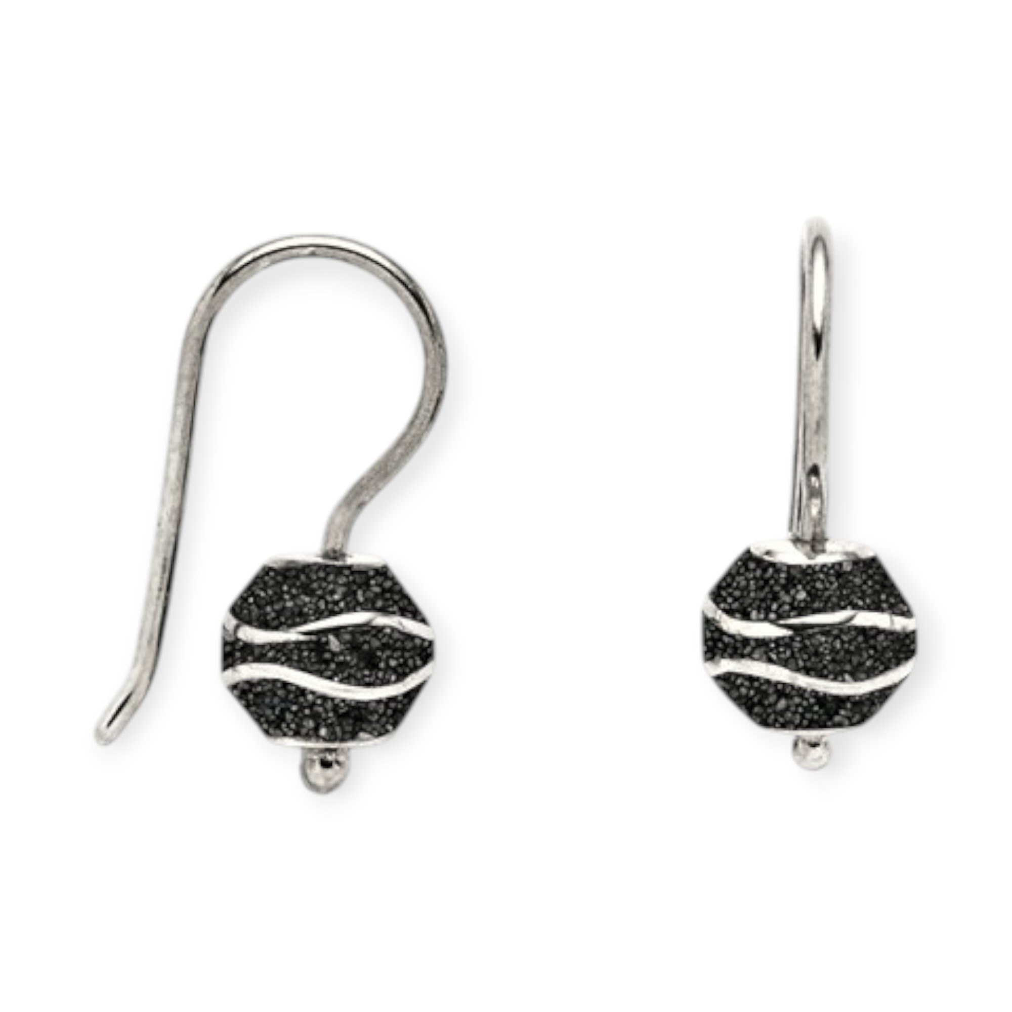 DUR Ohrring Strandwelle "Bead" Lavasand Silber 925/- (O5794)