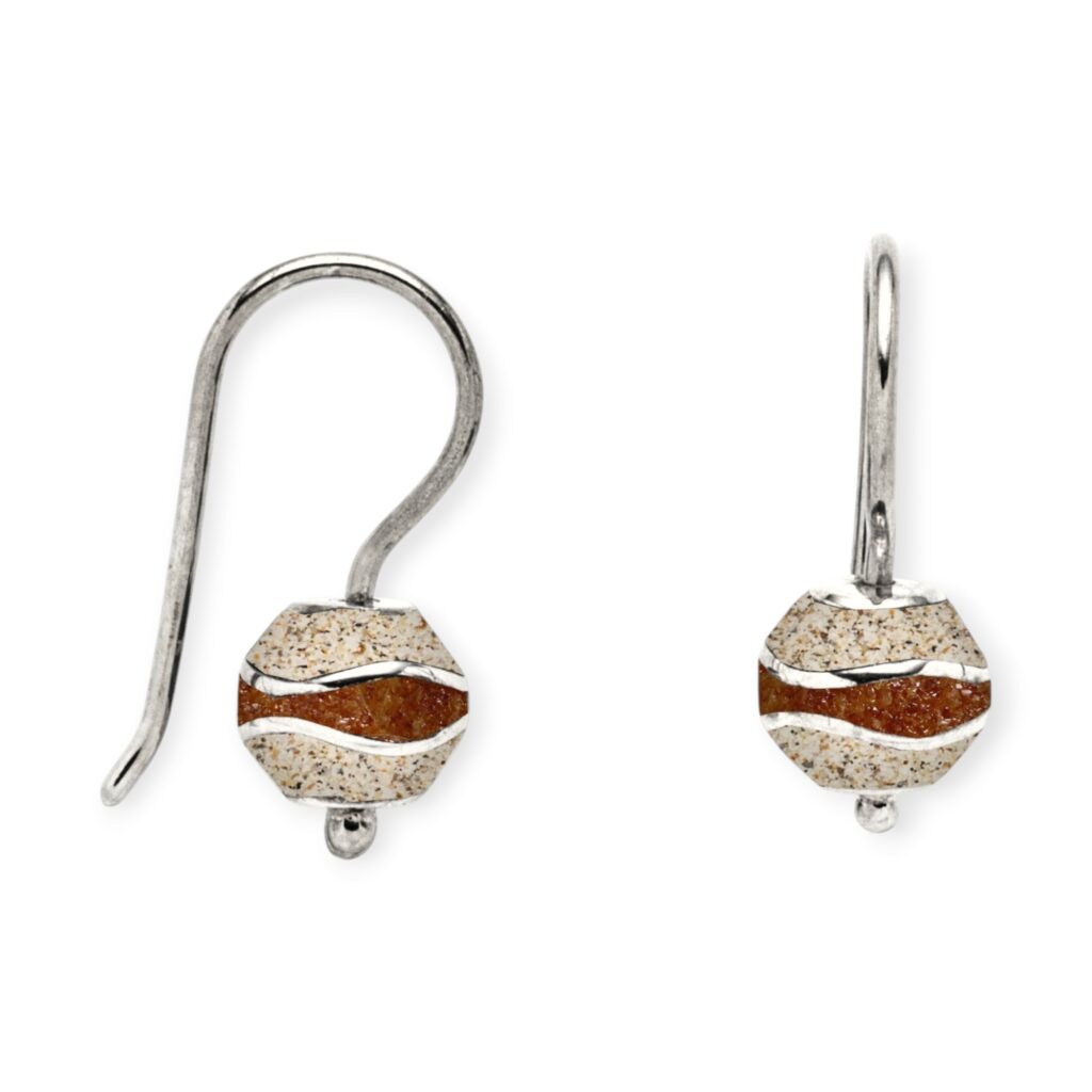 DUR Ohrring Strandwelle BEAD Strandsand/Bernstein Silber 925/- (O5795)