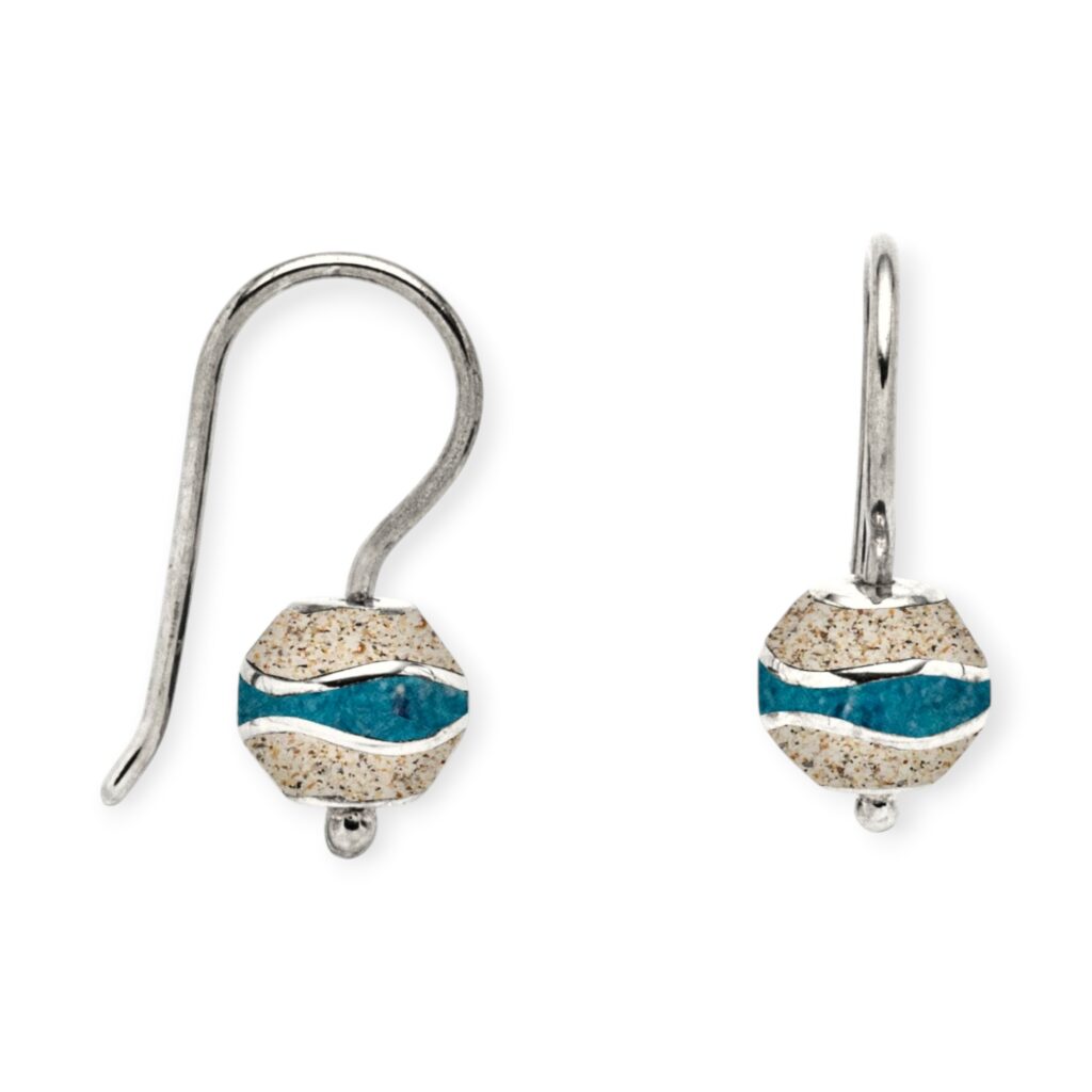 DUR Ohrring Strandwelle BEAD Strandsand/Steinsand Silber 925/- (O5799)