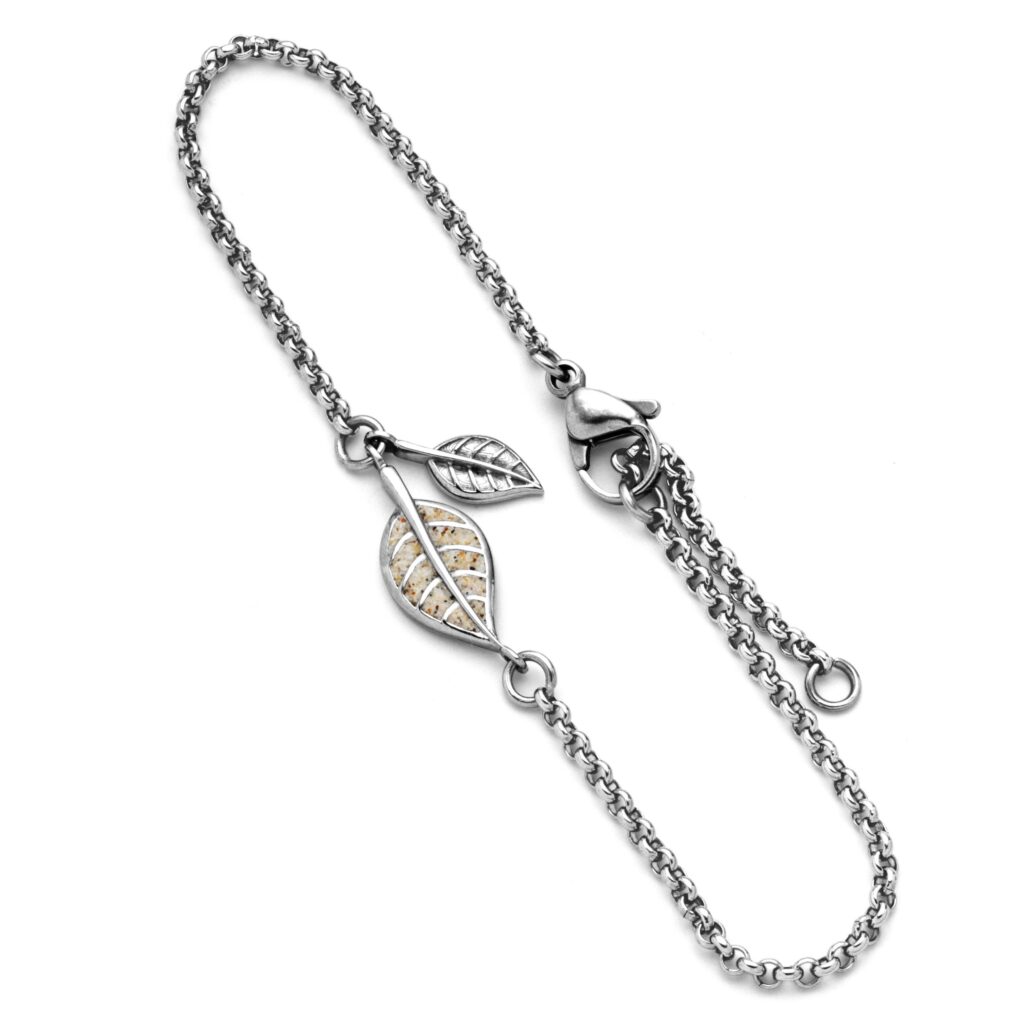 DUR Schmuck Armband LEAF Strandsand, Edelstahl 17cm + 3cm STB1001SA