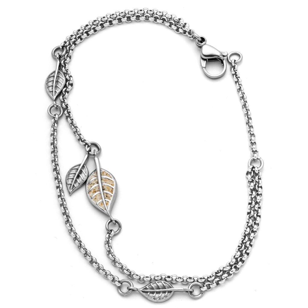 DUR Schmuck Armband LEAF Strandsand, Edelstahl 17cm + 3cm STB1002SA