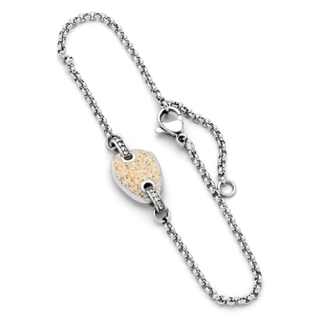 DUR Schmuck Armband SANDGLOW Strandsand/Crystal, Edelstahl 17cm + 3cm STB1006SA