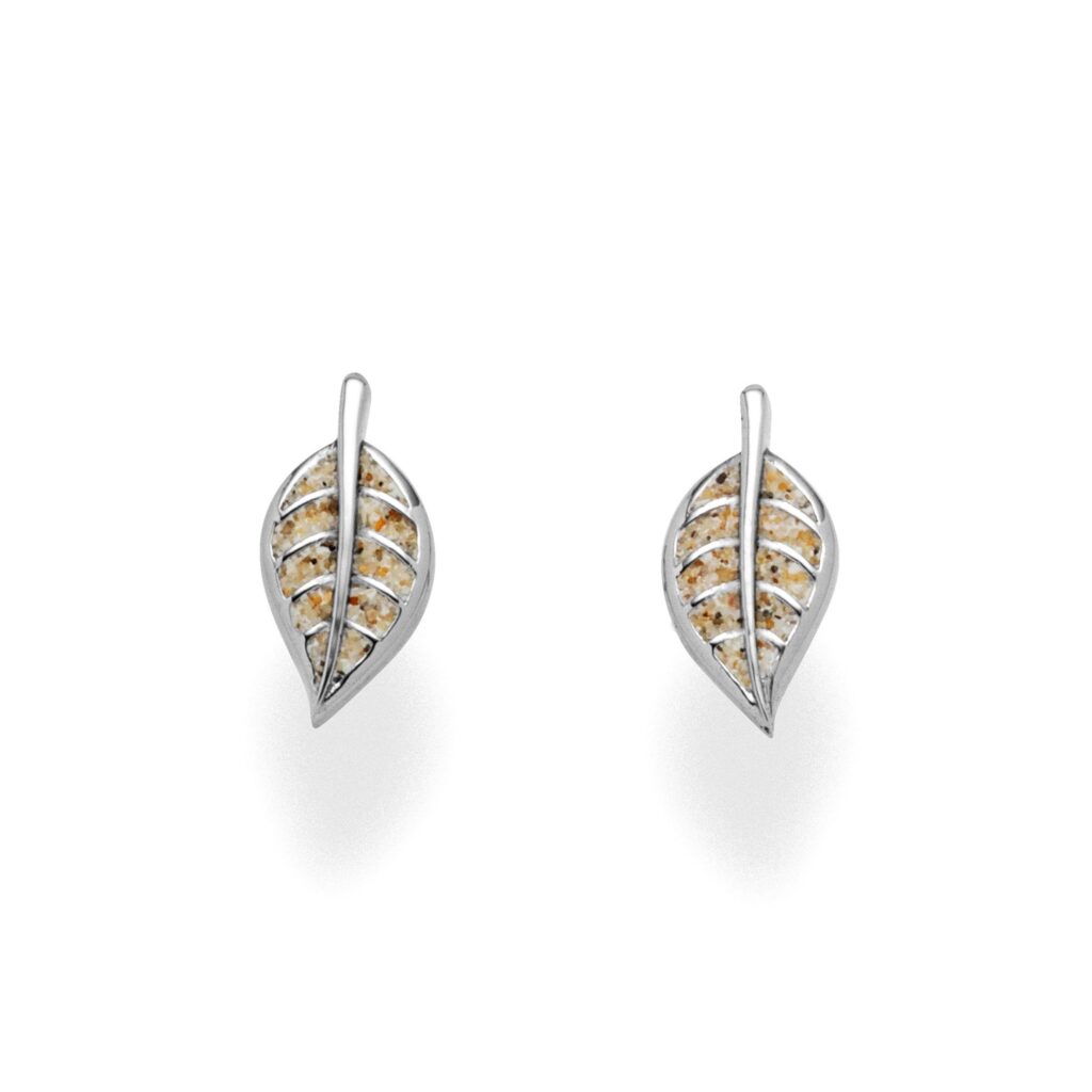 DUR Schmuck Ohrstecker LEAF Strandsand, Edelstahl STE1001SA