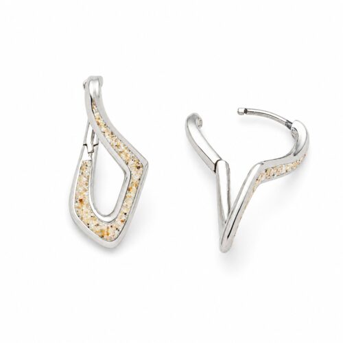 DUR Schmuck Klappcreole FOREVER Strandsand, Edelstahl STE1010SA
